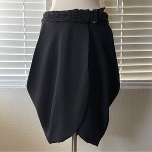 Hussein Chalayan Black Overlap Skirt Size 38 Made In Italy